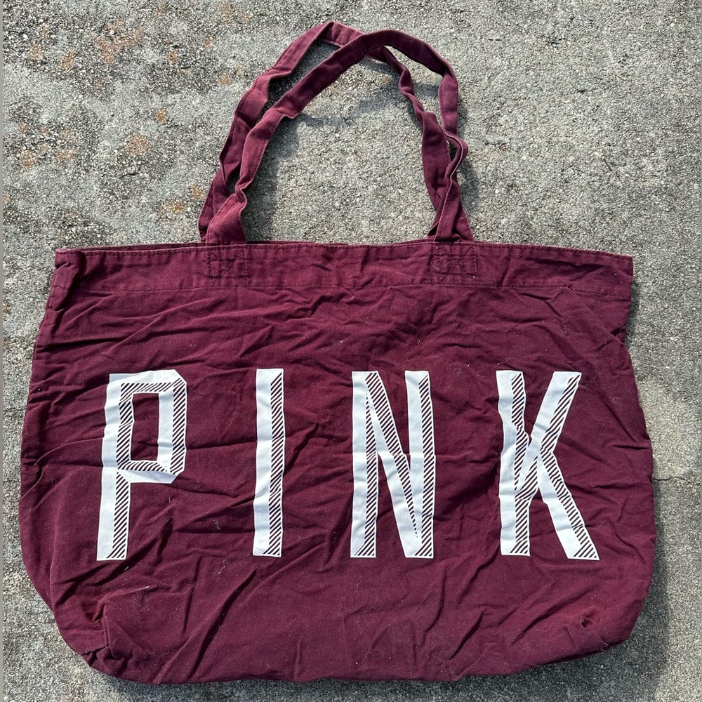 PINK Victoria's Secret Burgundy Tote Bag